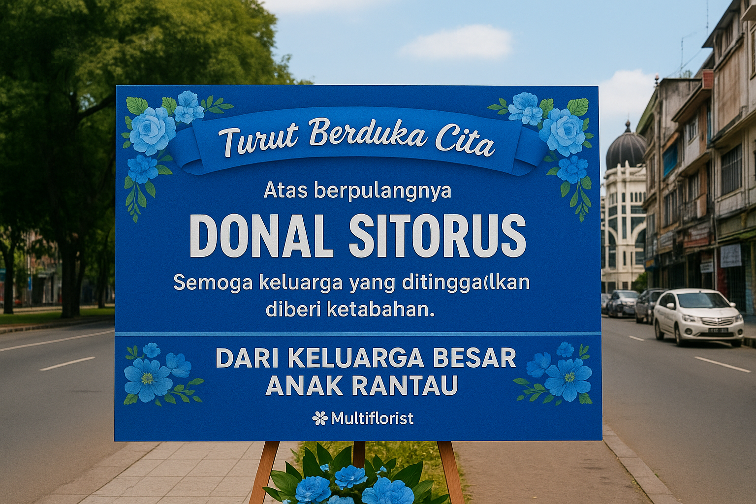 Papan Bunga Printing Duka Cita Tarutung 3x1,6m