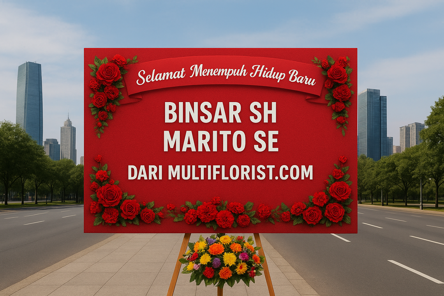 Papan Bunga Printing Pernikahan Tarutung 3x1,6m